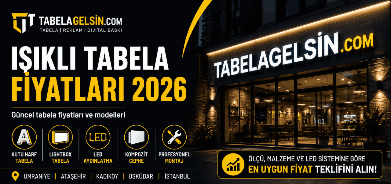 Işıklı Tabela Fiyatları 2026: Güncel Tabela Fiyat Rehberi