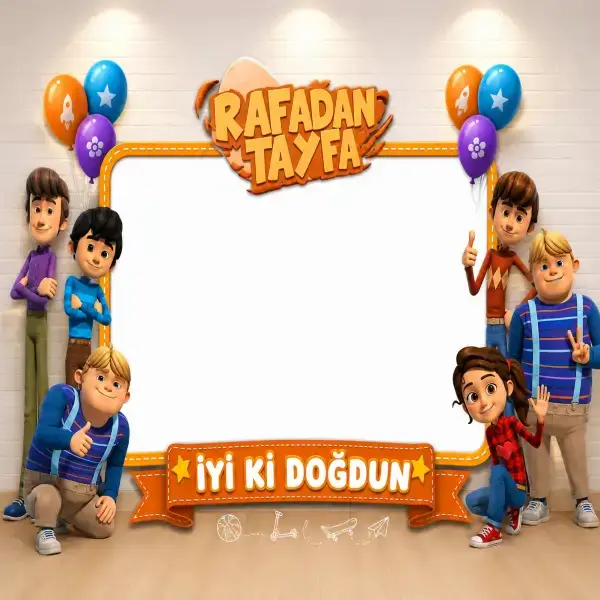 Rafadan Tayfa Doğum Günü Fotoğraf Çekim Çerçevesi 70x100 cm