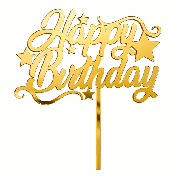 Happy Birthday Pleksi Pasta Üstü Süsü 20x20 cm