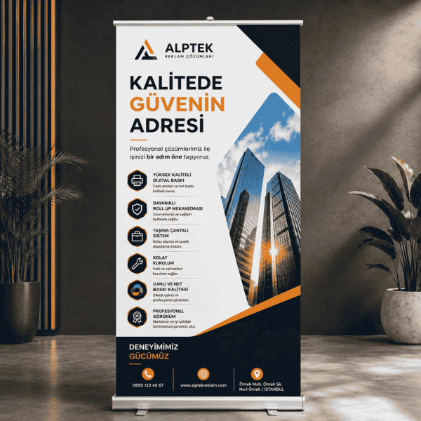85x200 cm Roll Up Banner Baskı