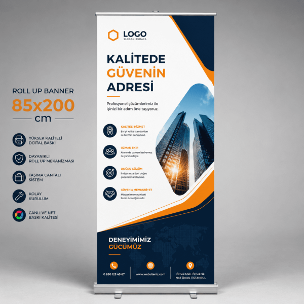 85x200 cm Roll Up Banner Baskı