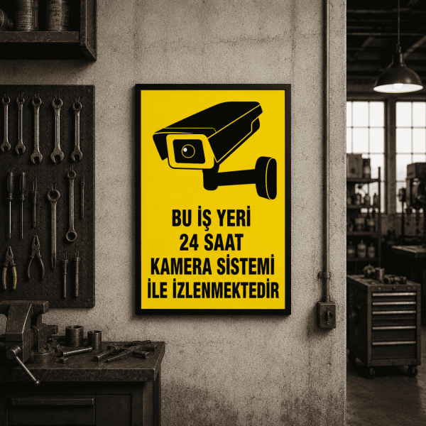 24 Saat Kamera Sistemi Uyarı Levhası 25x35 cm