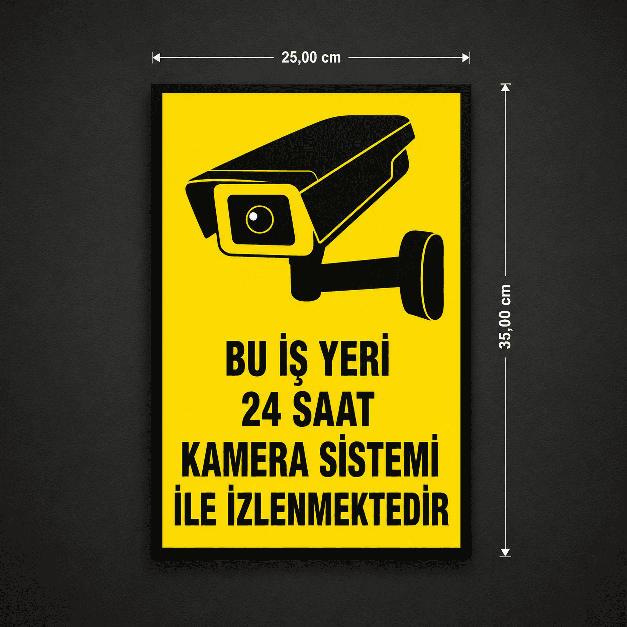 24 Saat Kamera Sistemi Uyarı Levhası 25x35 cm