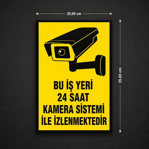 24 Saat Kamera Sistemi Uyarı Levhası 25x35 cm