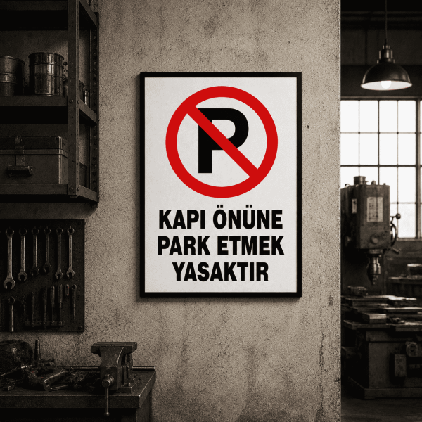 Kapı Önüne Park Etmek Yasaktır Levhası 25x35 cm