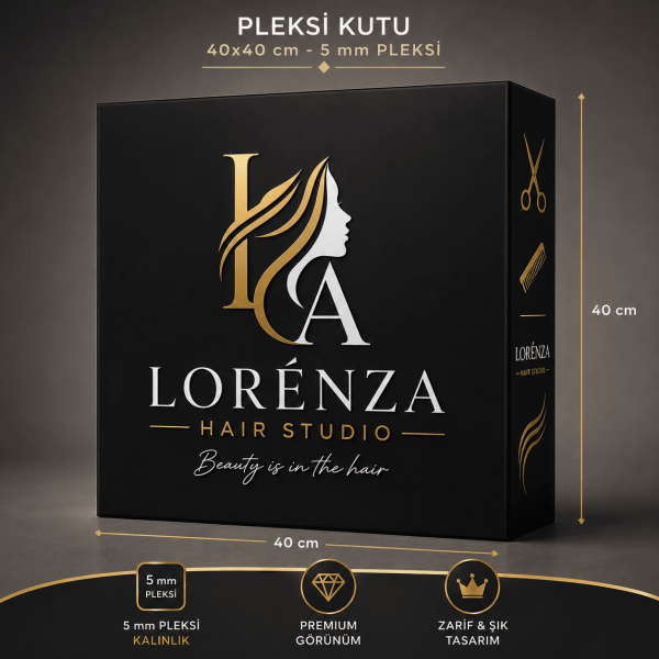 40x40 cm Logolu Pleksi Reklam Kutusu