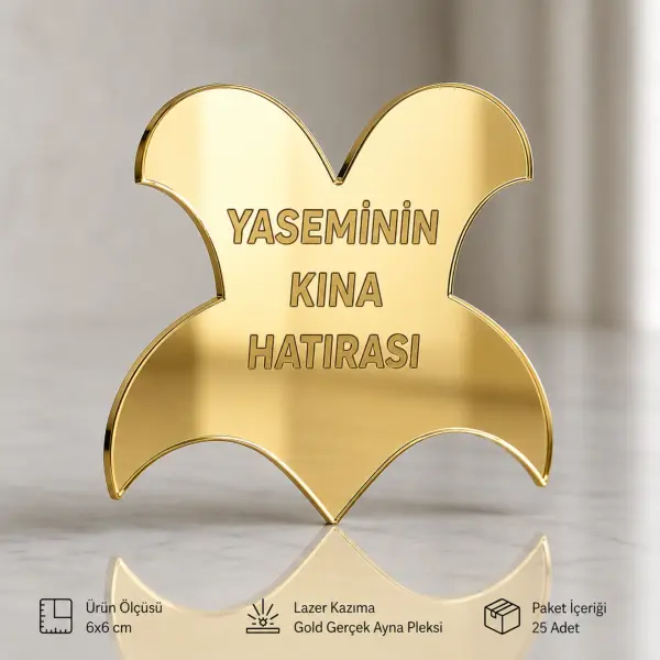 Kişiye Özel Kına Hatırası Pleksi Magneti 6x6 cm