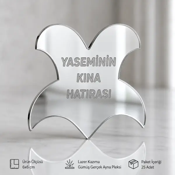 Kişiye Özel Kına Hatırası Pleksi Magneti 6x6 cm