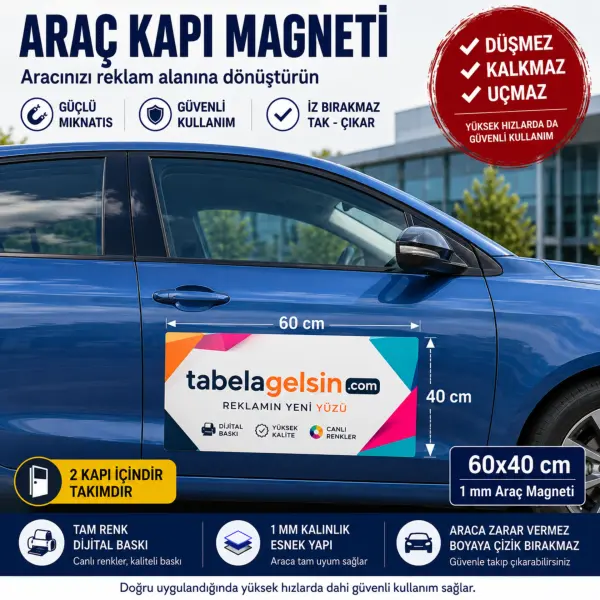 Araç Kapı Magneti 60x40 cm (2 Adet Takım)
