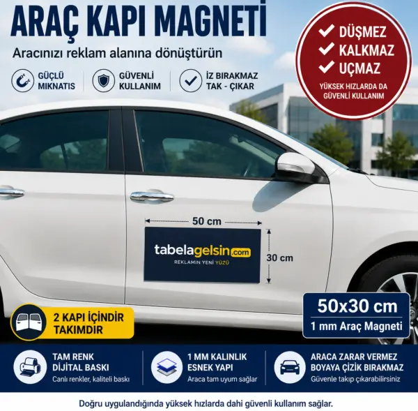 Araç Kapı Magneti 50x30 cm (2 Adet Takım)