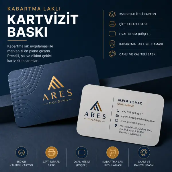 Kabartma Laklı Kartvizit Baskı