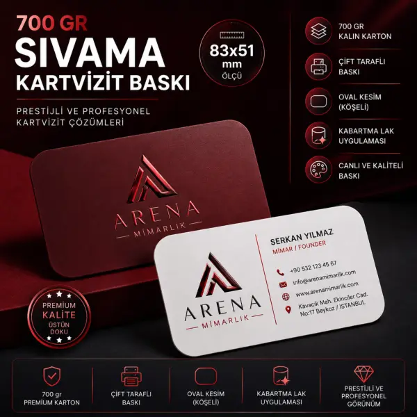 700 gr Sıvama Kartvizit Baskı