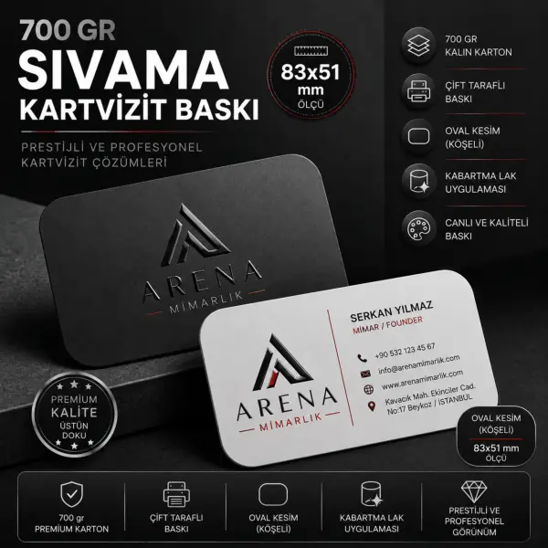 700 gr Sıvama Kartvizit Baskı