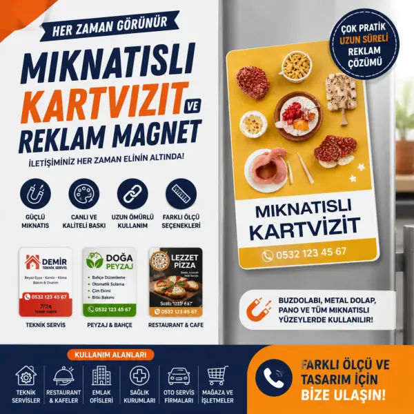 Mıknatıslı Kartvizit ve Reklam Magnet