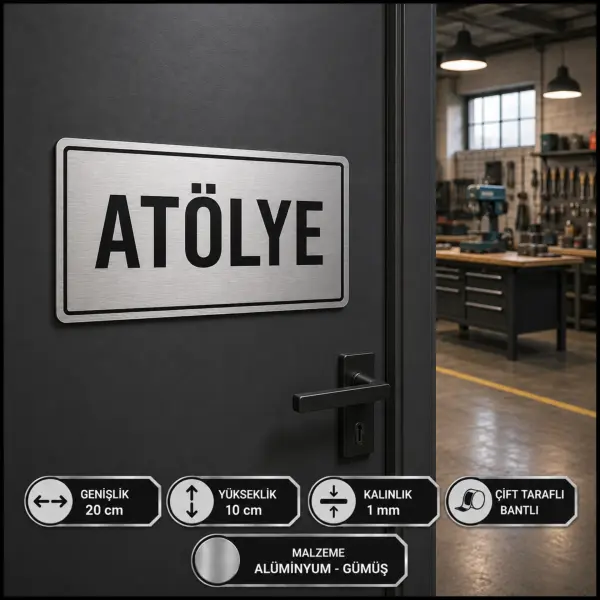 Atölye Yönlendirme Levhası Metal