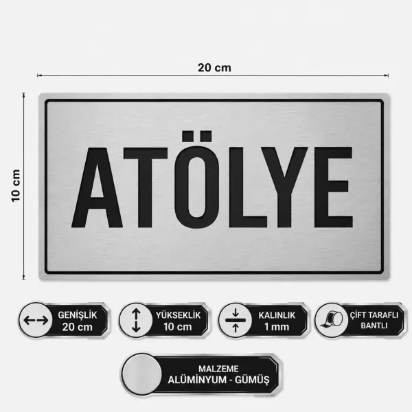 Atölye Yönlendirme Levhası Metal