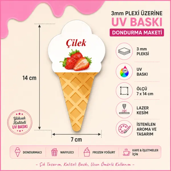 UV Baskılı Pleksi Dondurma Aroma Panosu