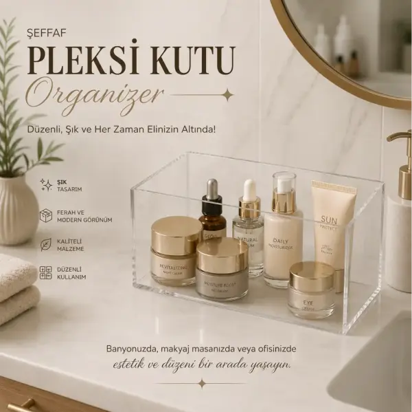 Şeffaf Pleksi Kutu Organizer