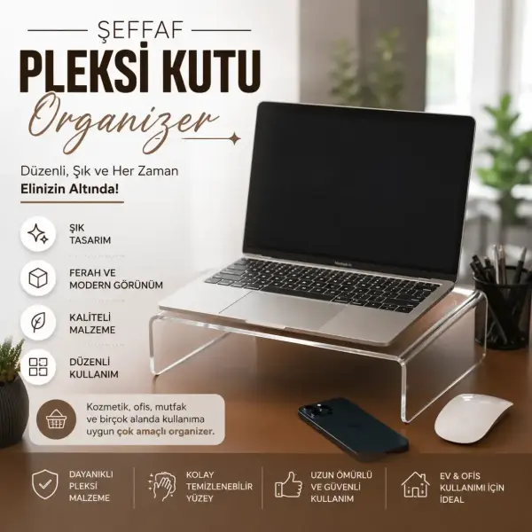 Şeffaf Pleksi Laptop Standı