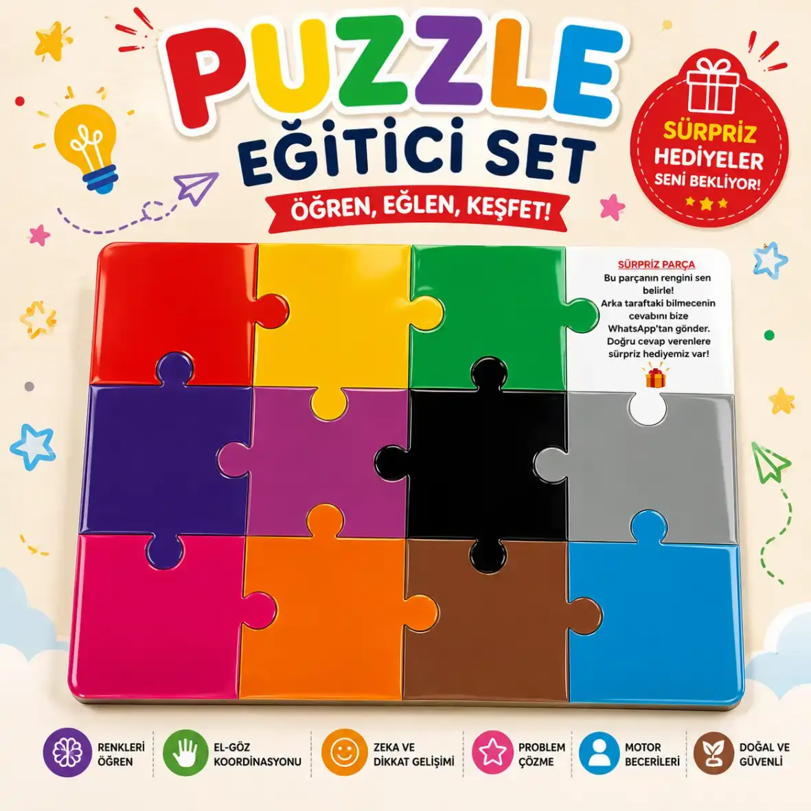 Pleksi Renk Puzzle Eğitici Seti