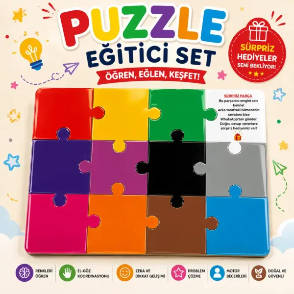 Pleksi Renk Puzzle Eğitici Seti