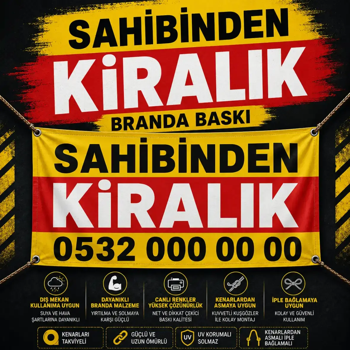 Sahibinden Satılık ve Kiralık Branda Baskı