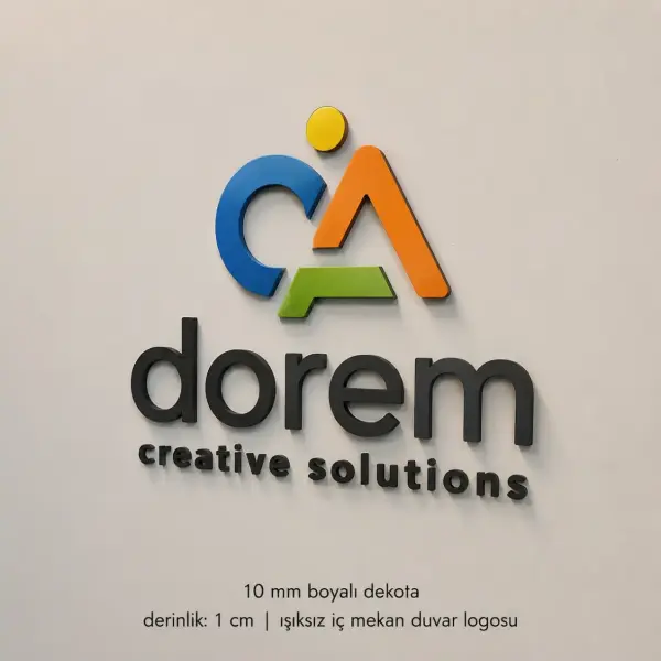 10 mm Boyalı Dekota İç Mekan Duvar Logo Tabelası